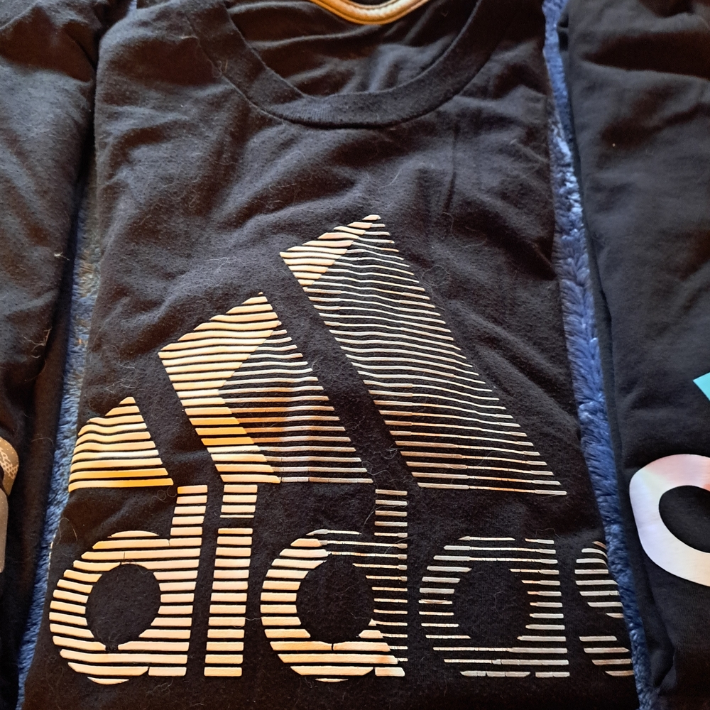 adidas Black and White Short Sleeve Tee